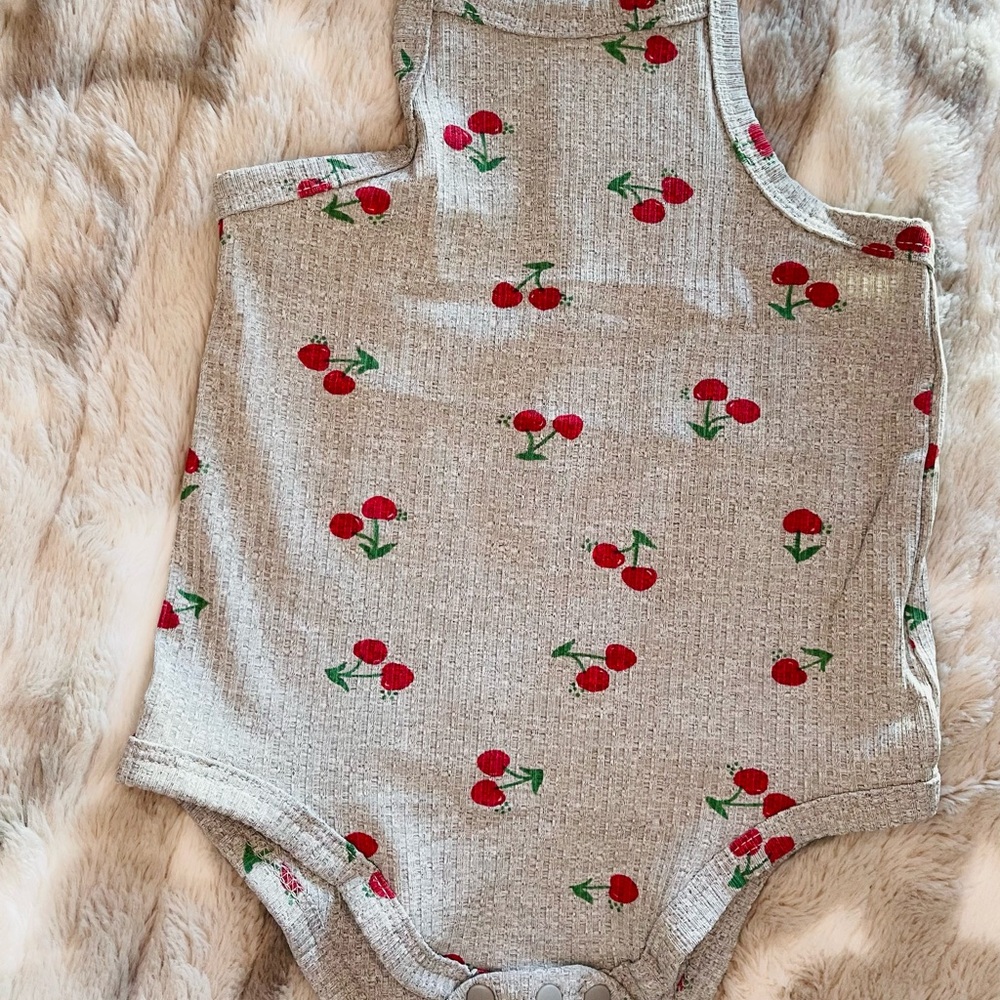 Cherry Print Kids One Piece